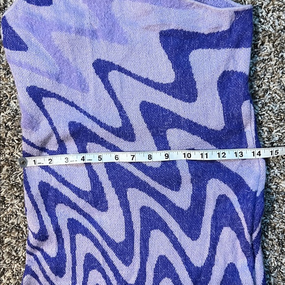 This is a House of Sunny Wannabe Hockney dress in shades violet wavy knit - Picture 14 of 17